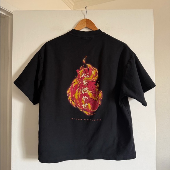 No 1 Demon Slayer Set Your Heart Ablaze Oversized Anime Tee Shirt T-Shirt size S - Picture 7 of 9